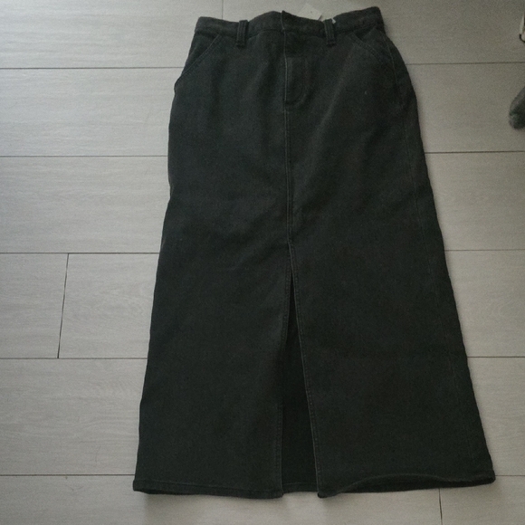 GU NWT Japanese Cult Brand Chic Straight Maxi Skirt  Brushed FleeceMedium - Picture 2 of 7